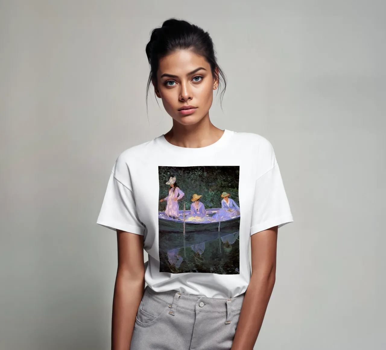 Monet - Tre donne in barca t-shirt da Günstiger Laden