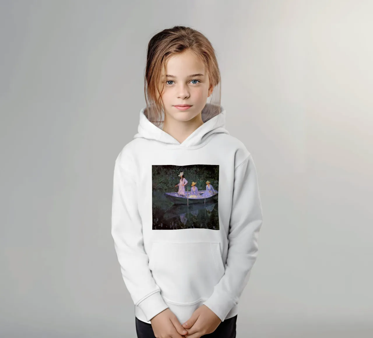 Monet - Tre donne in barca felpa bambino con cappuccio da Günstiger Laden