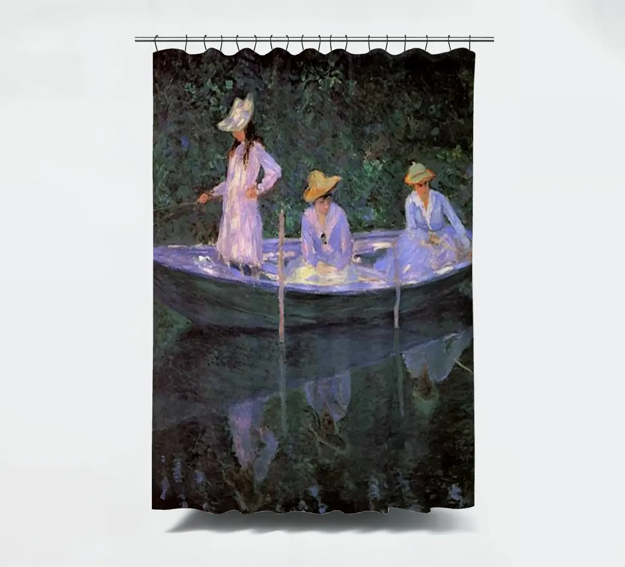 Monet - Tre donne in barca tenda da doccia da Günstiger Laden