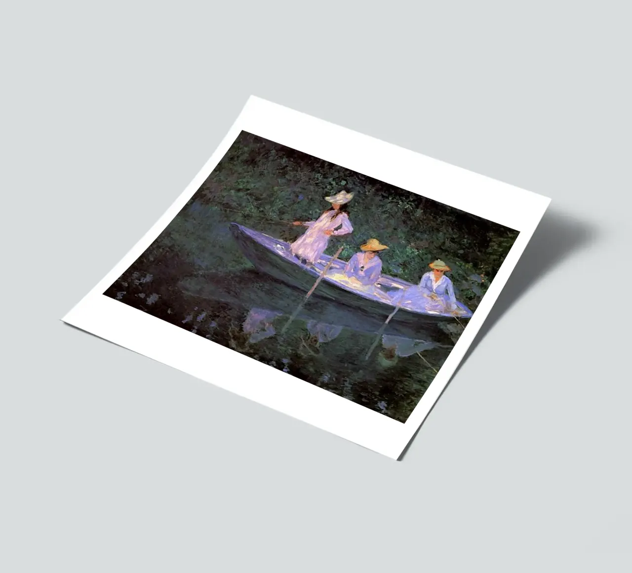 Monet - Tre donne in barca foglio adesivo da Günstiger Laden