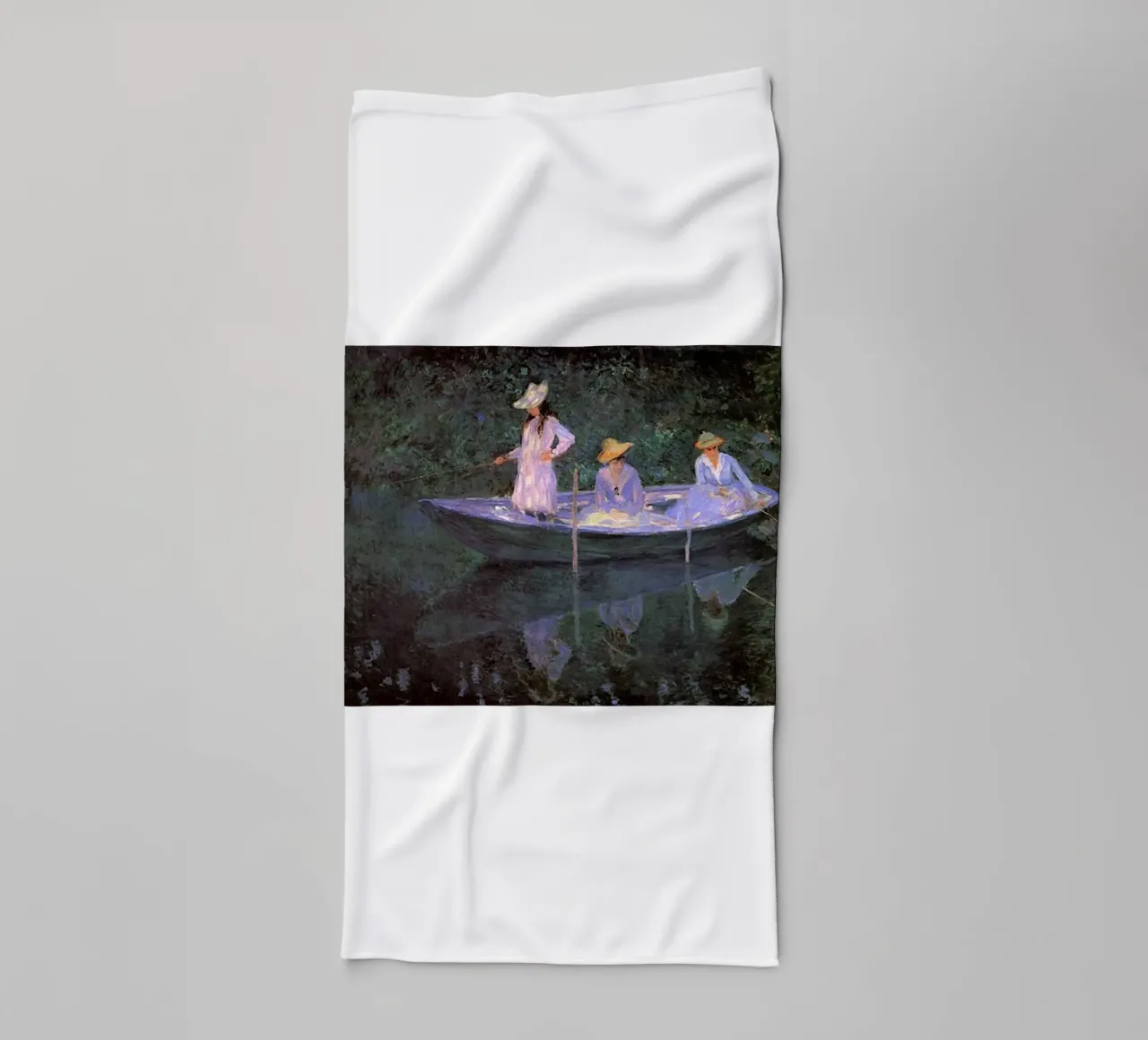 Monet - Tre donne in barca asciugamano da bagno da Günstiger Laden