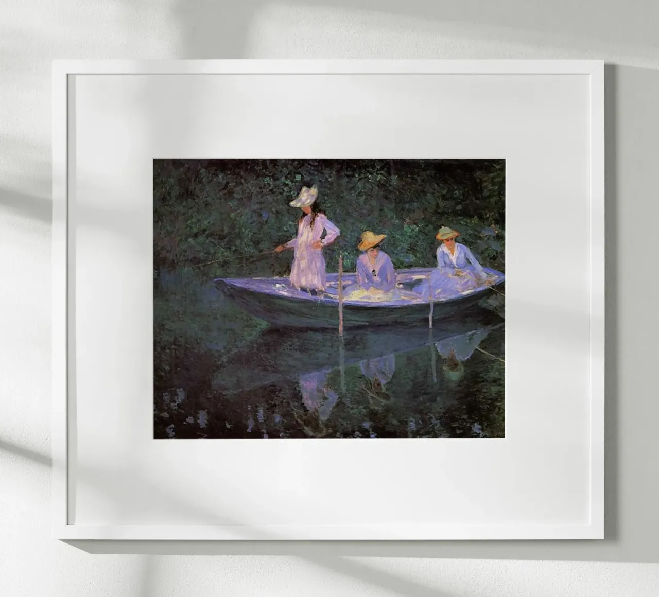 Monet - Trois femmes sur un bateau poster de Günstiger Laden