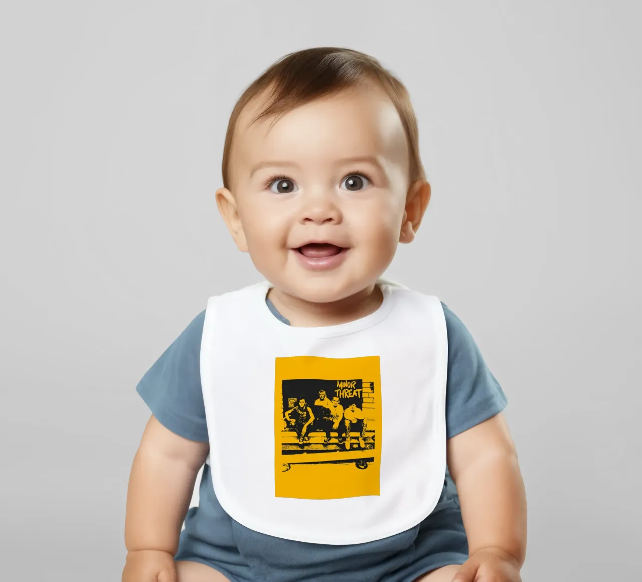 Minor Threat 1 Art baby bib by music soul