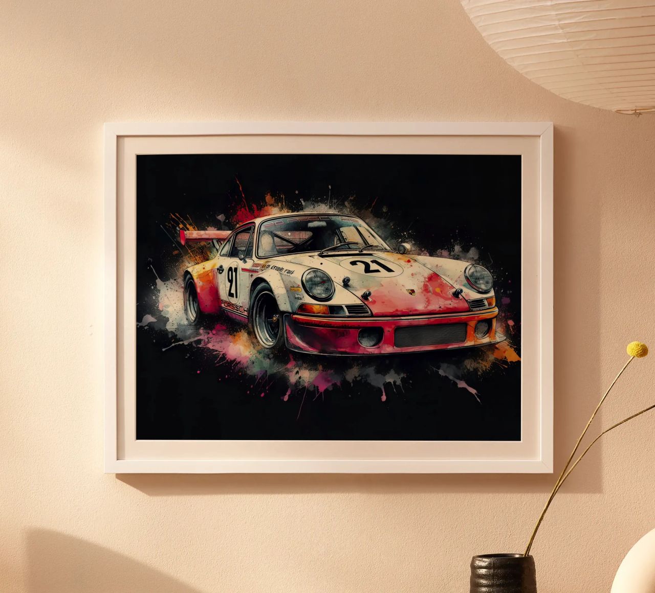 Porsche 911 Race Car Watercolour Art poster de ARTVI-SHOP