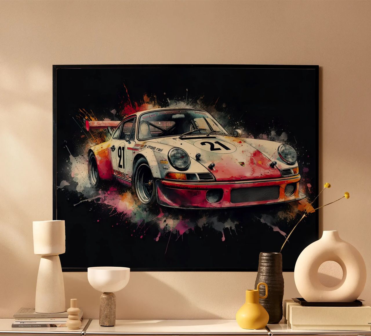 Porsche 911 Race Car Watercolour Art poster de ARTVI-SHOP