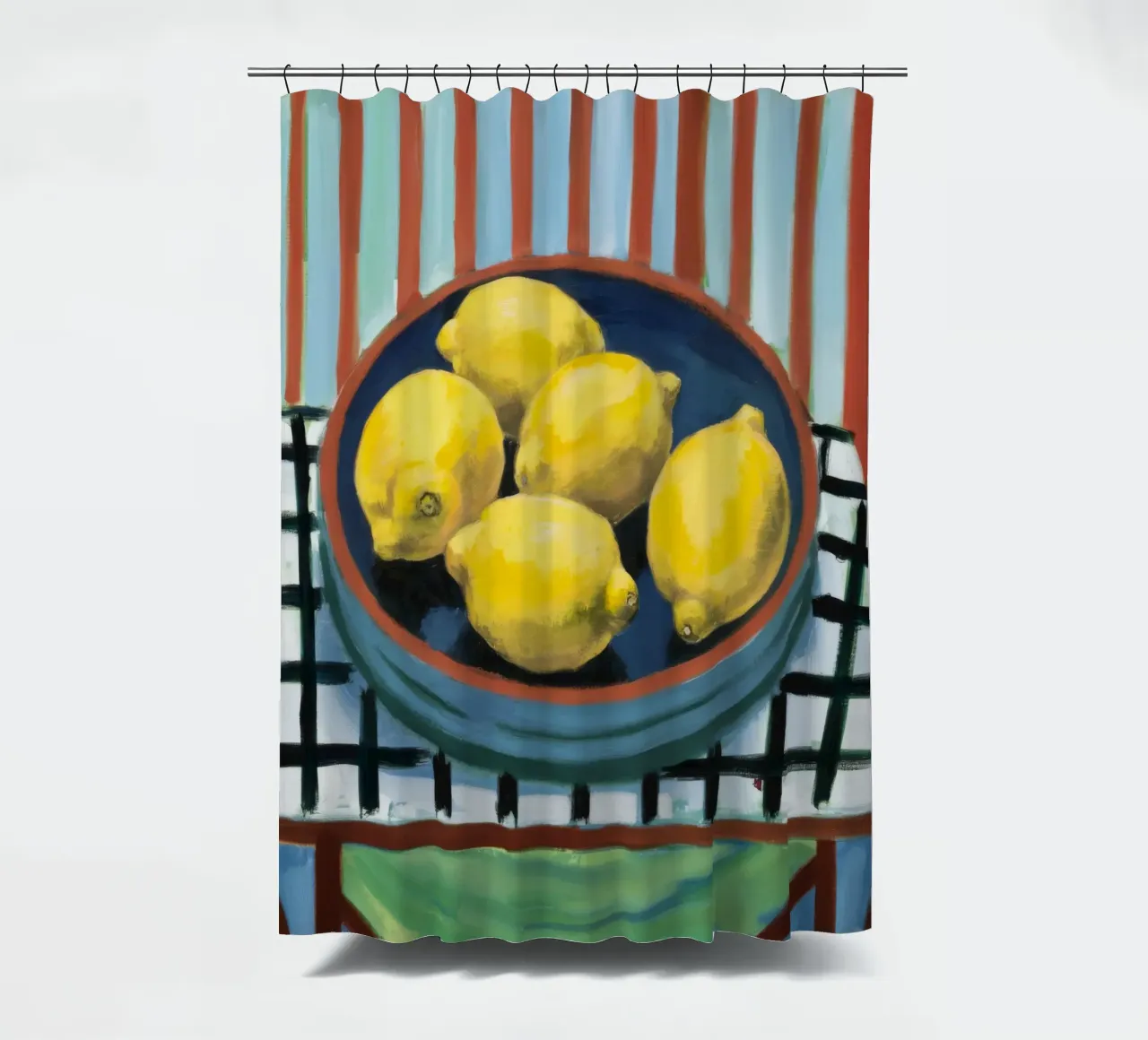 Sunlight Citrus Bowl shower curtain by Dawn Light