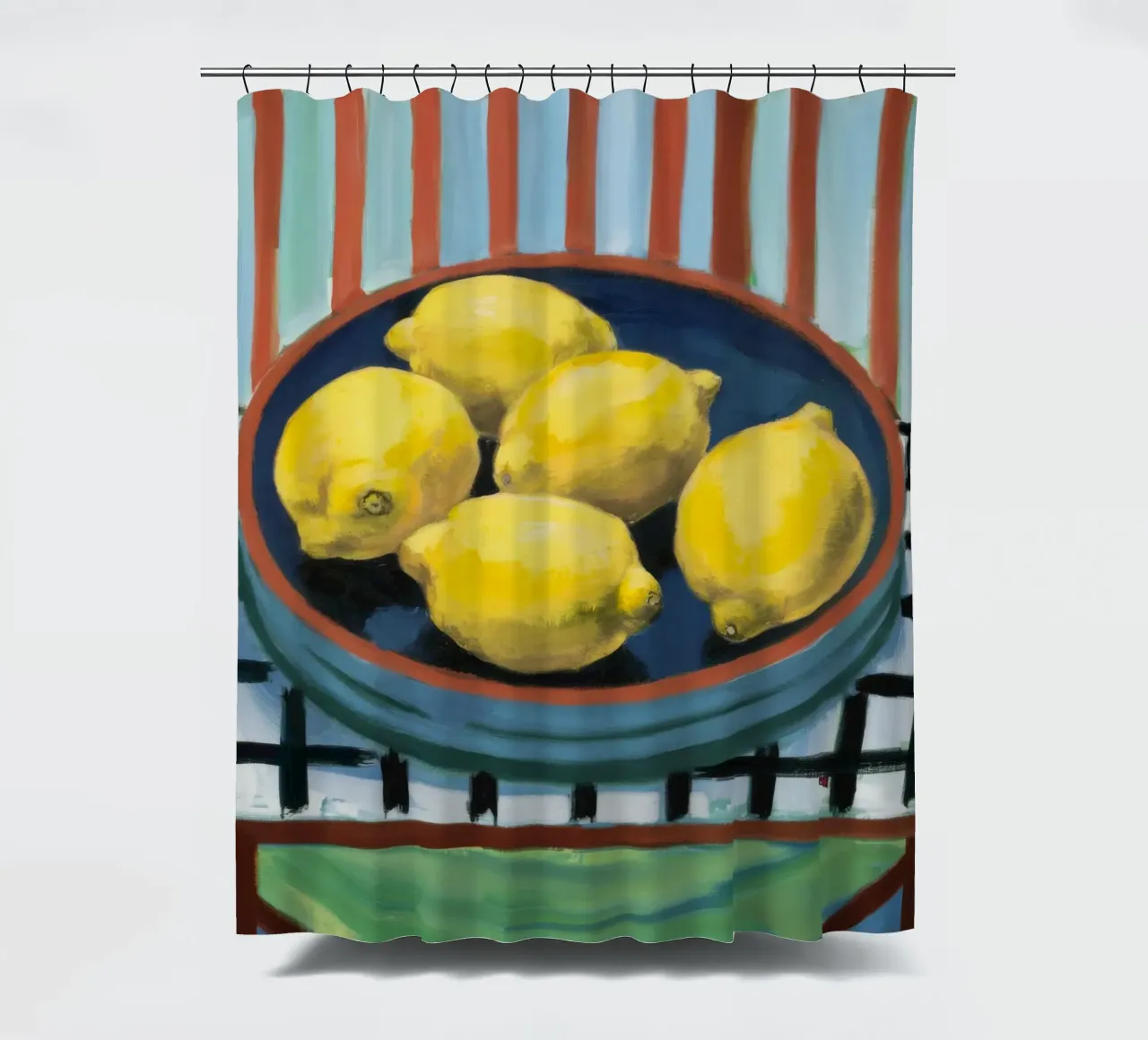 Sunlight Citrus Bowl shower curtain by Dawn Light