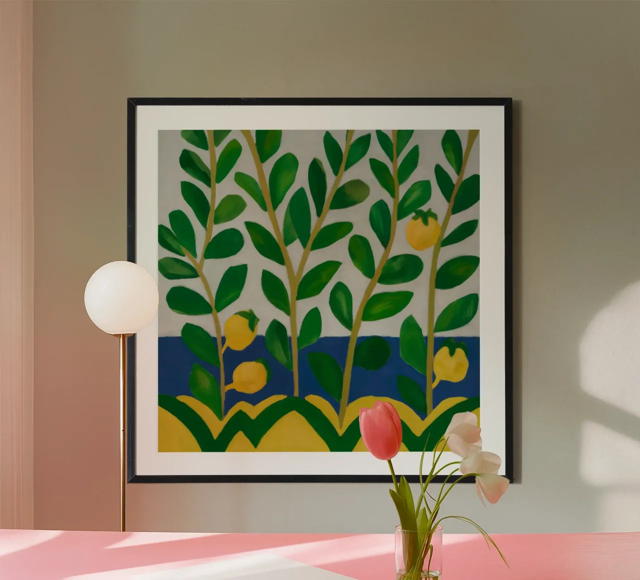 Mitternachts-Zitronen-Obstgarten Poster von Dawn Light