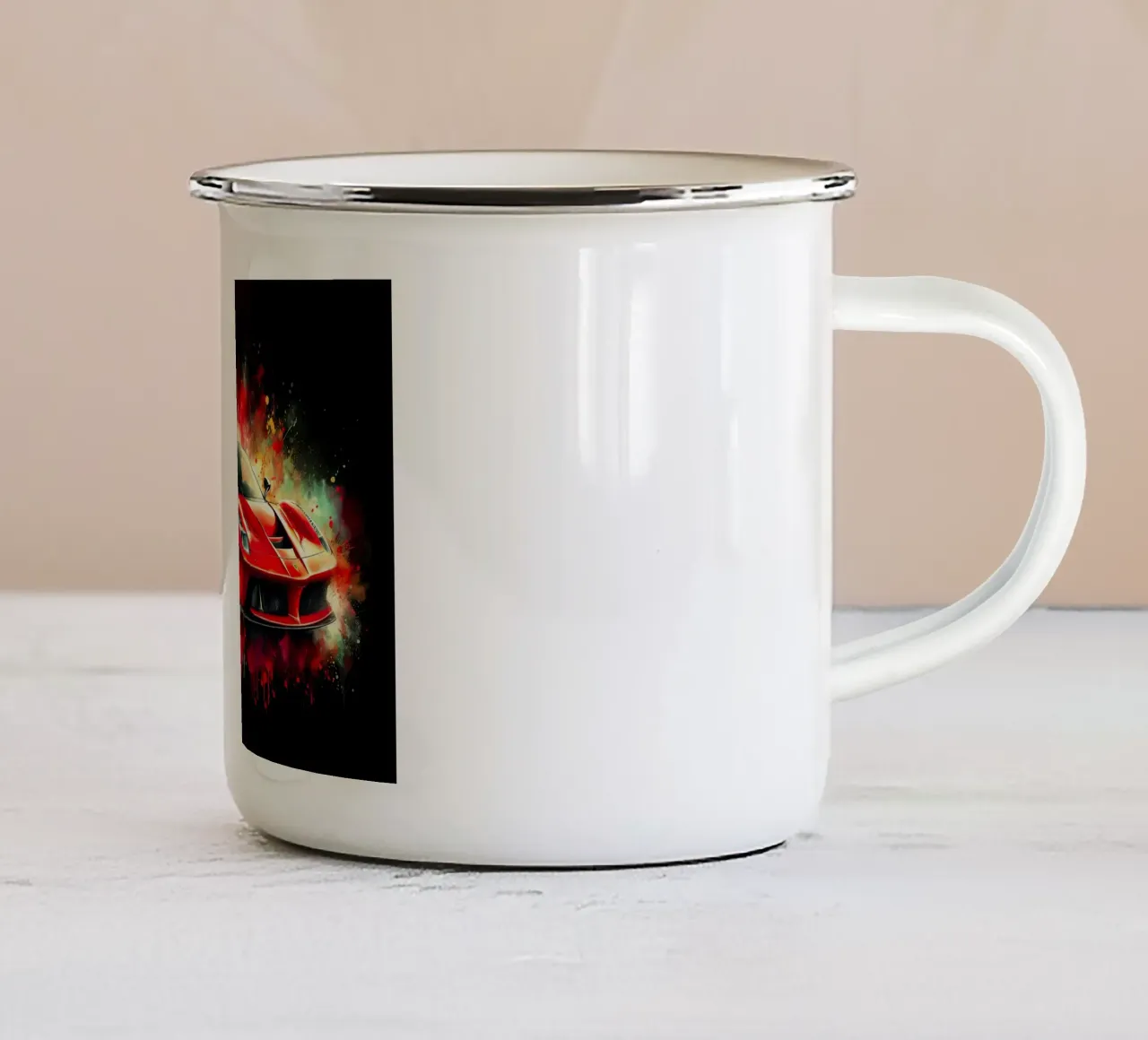 Arte astratta Rosso Ferrari tazza in smalto da ARTVI-SHOP