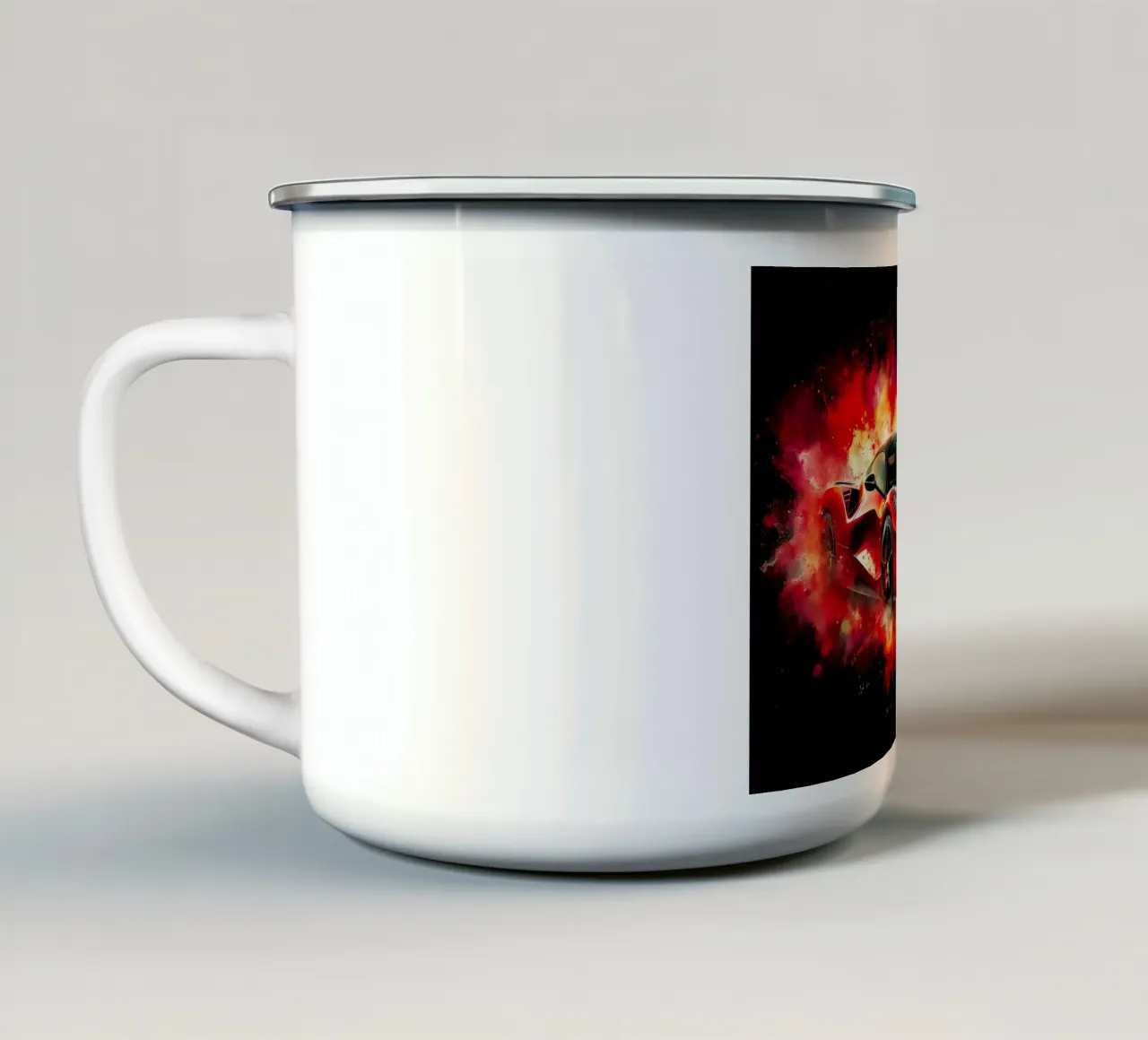 Arte astratta Rosso Ferrari tazza in smalto da ARTVI-SHOP