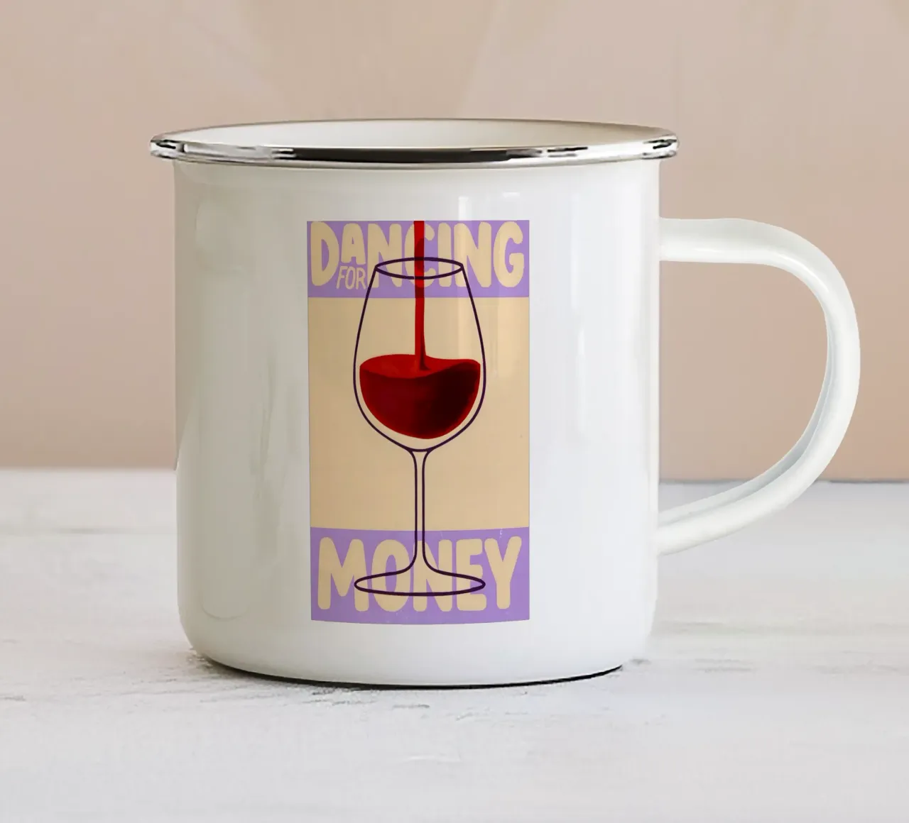 Ballare per soldi tazza in smalto da QuooodZ by MooodzArt