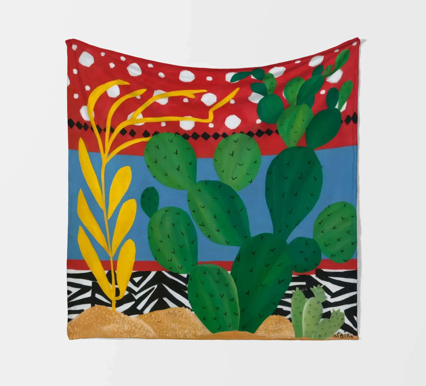 Ruby Cactus Carnival Fleecedecke von Dawn Light