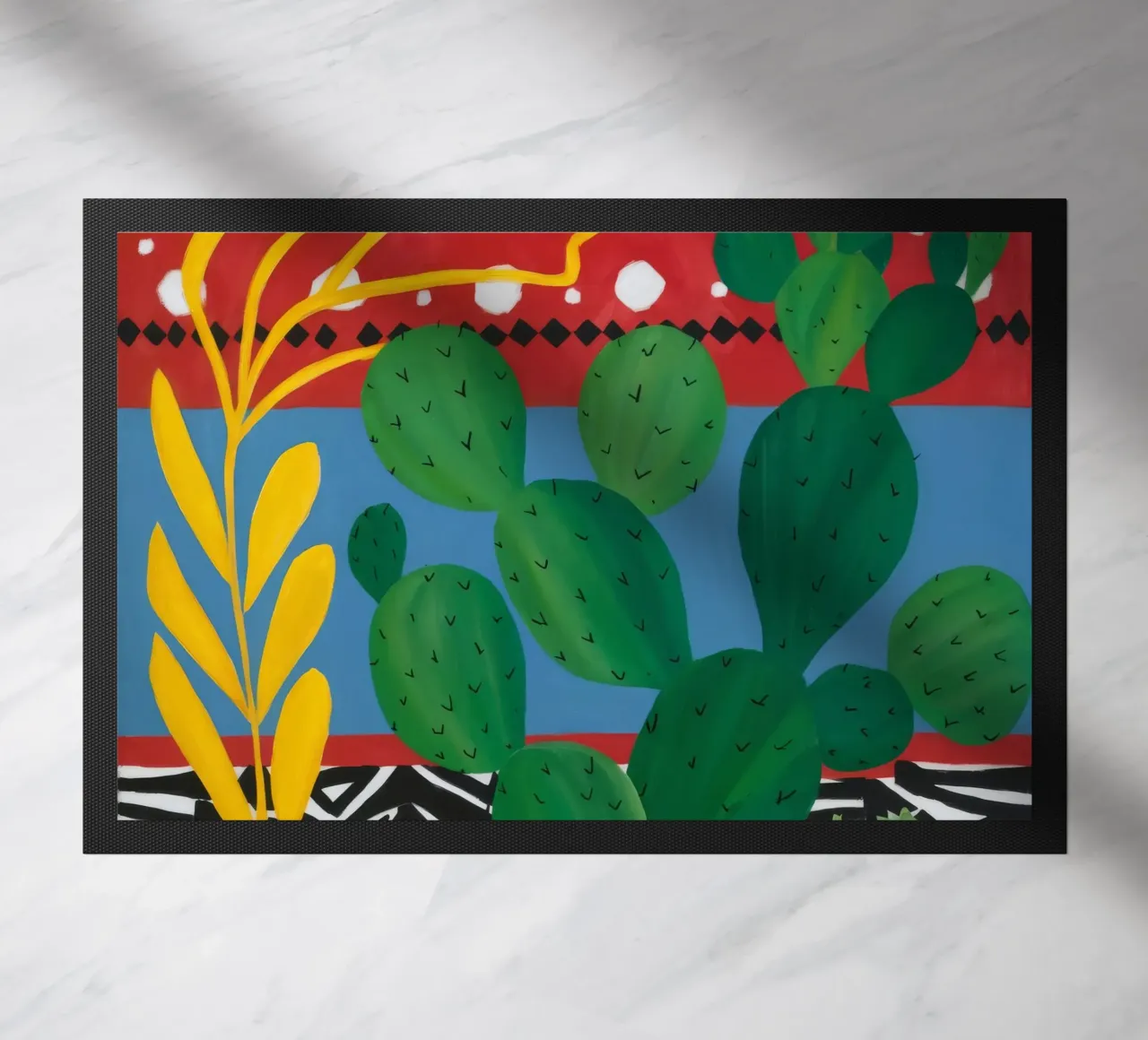 Ruby Cactus Carnival doormat by Dawn Light