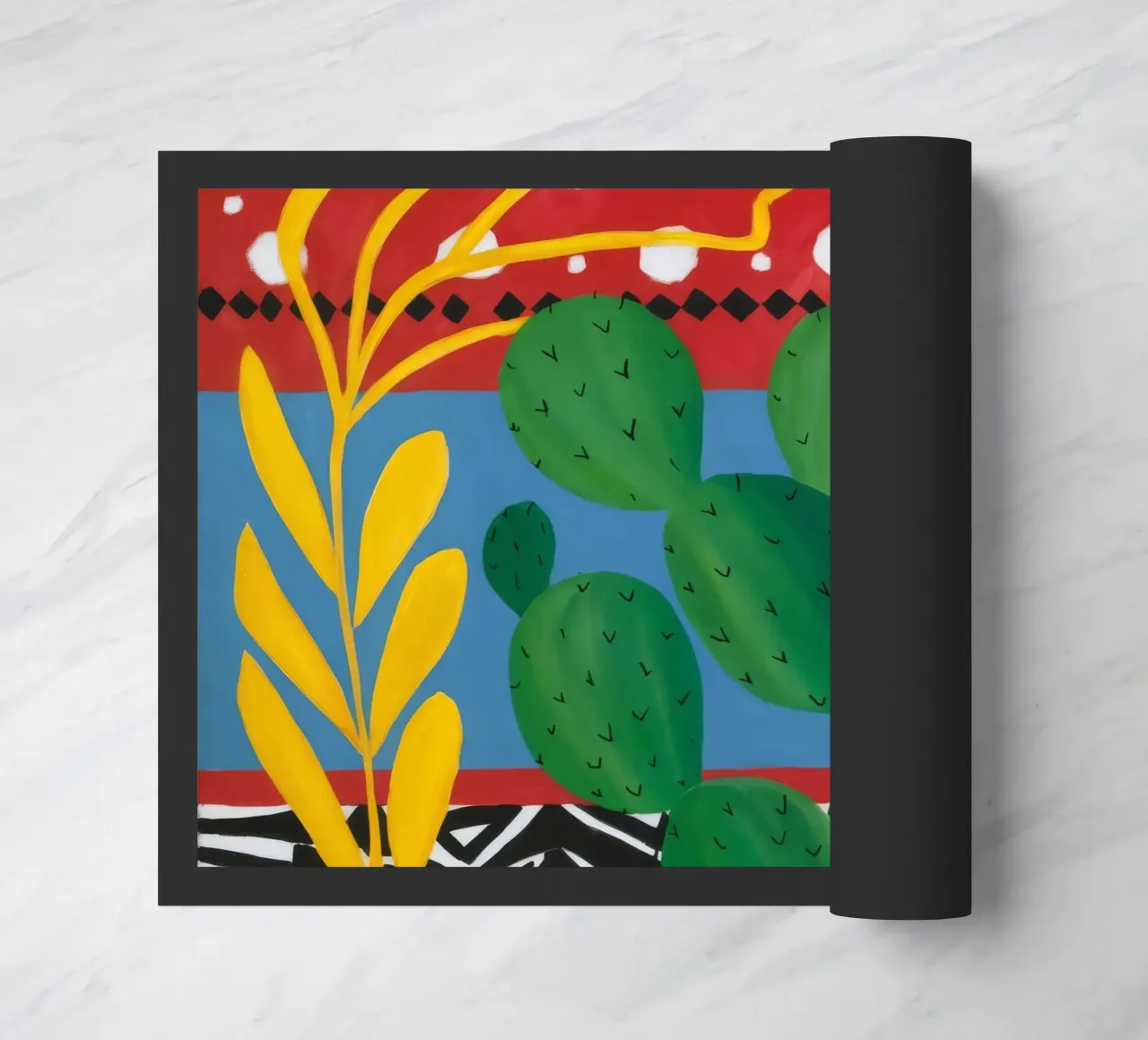 Ruby Cactus Carnival doormat by Dawn Light