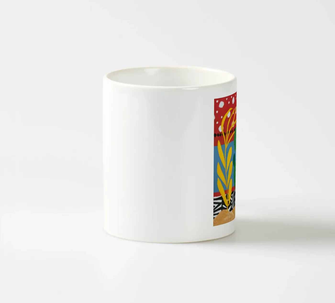 Ruby Cactus Carnival ceramic mug by Dawn Light