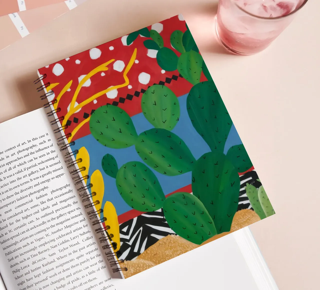 Ruby Cactus Carnival spiral notebook by Dawn Light