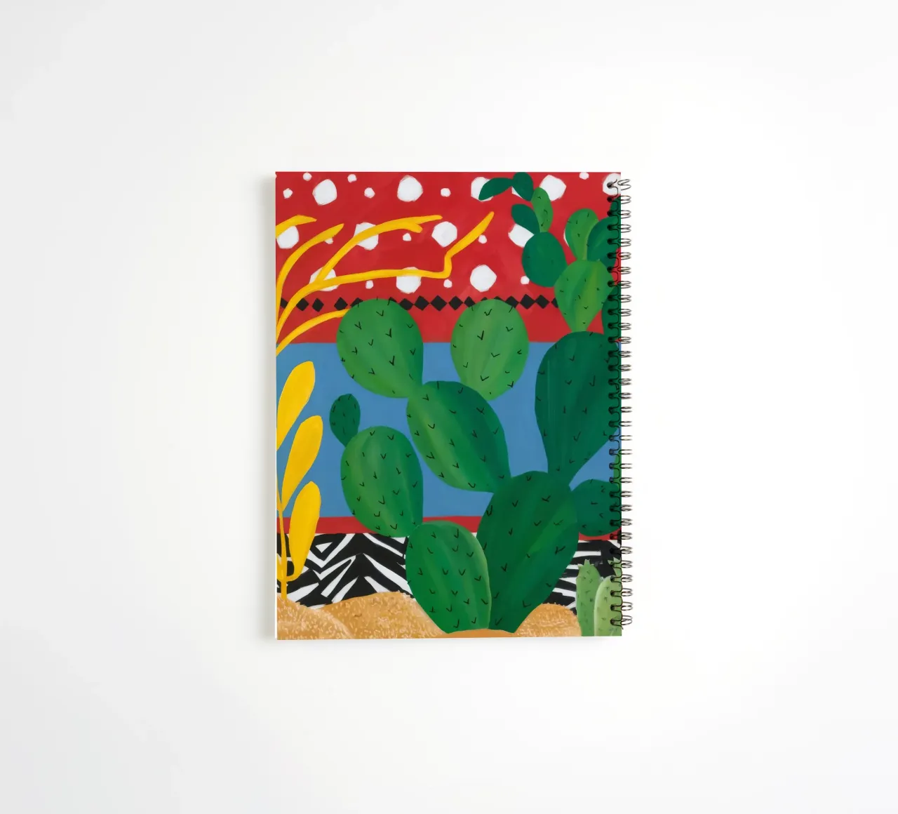 Ruby Cactus Carnival spiral notebook by Dawn Light