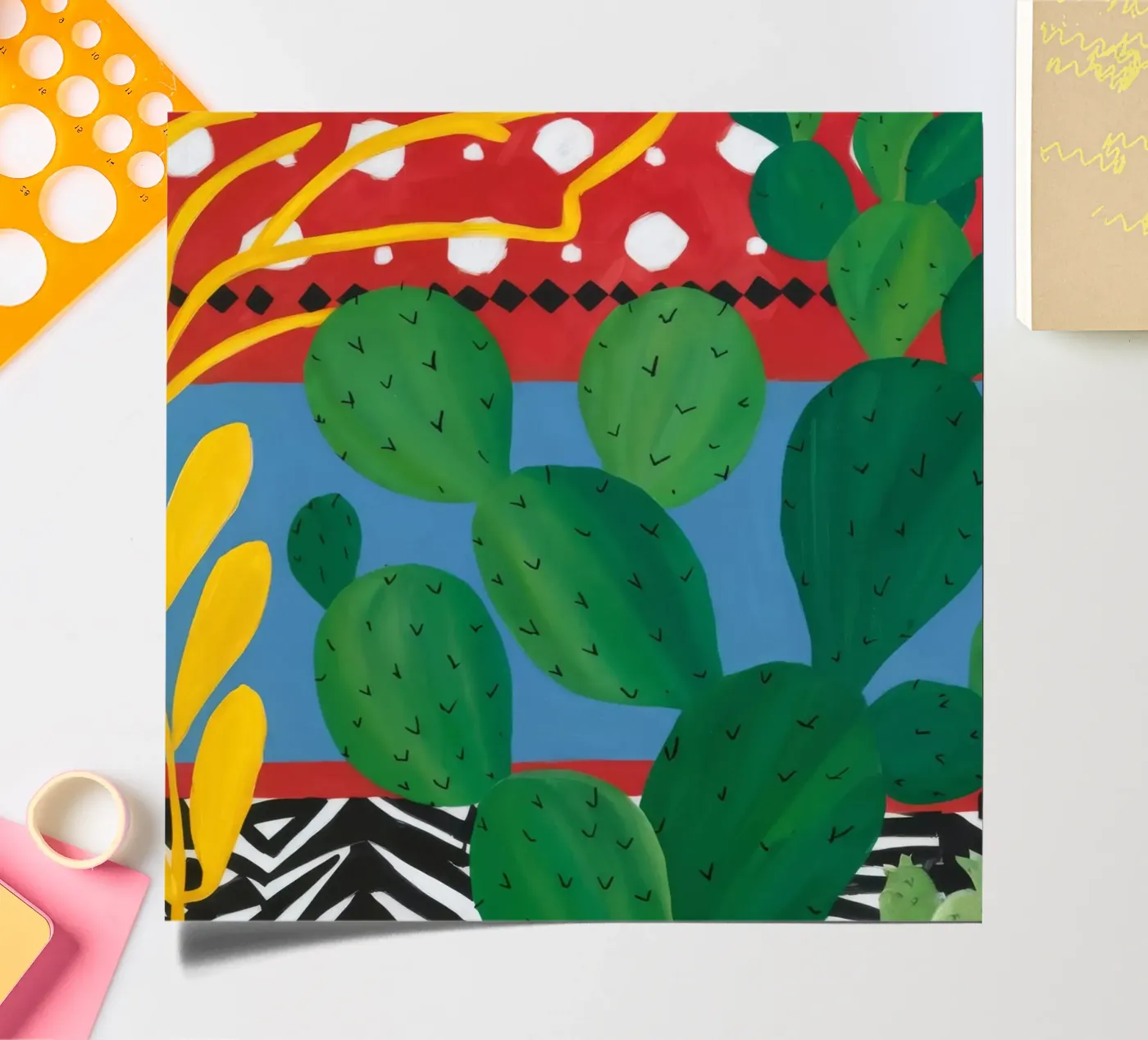 Ruby Cactus Carnival sticker sheet by Dawn Light