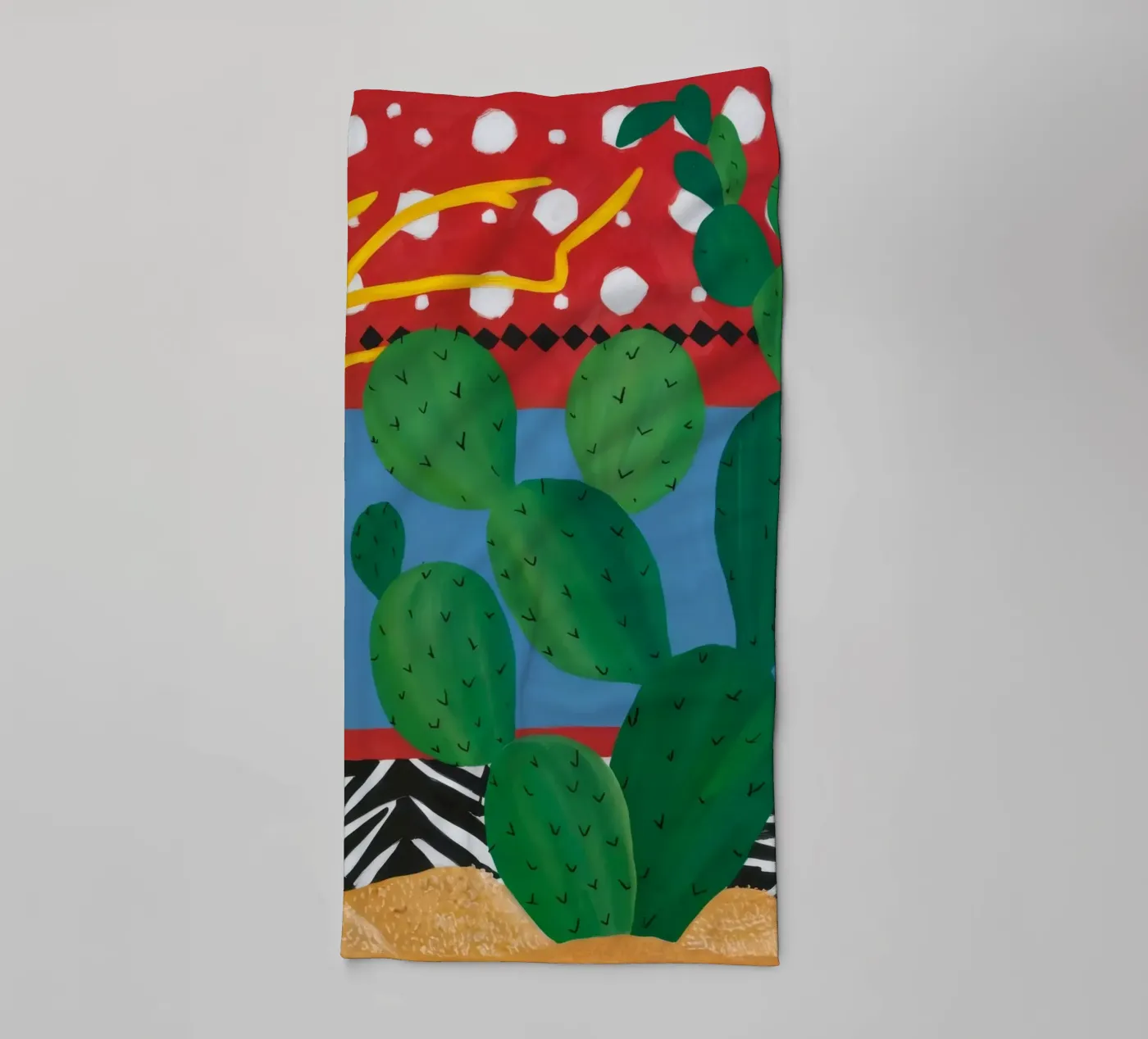 Ruby Cactus Carnival towel by Dawn Light