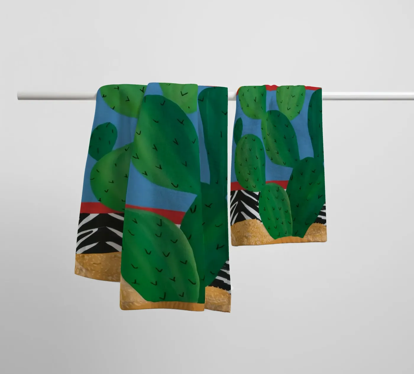 Ruby Cactus Carnival towel by Dawn Light