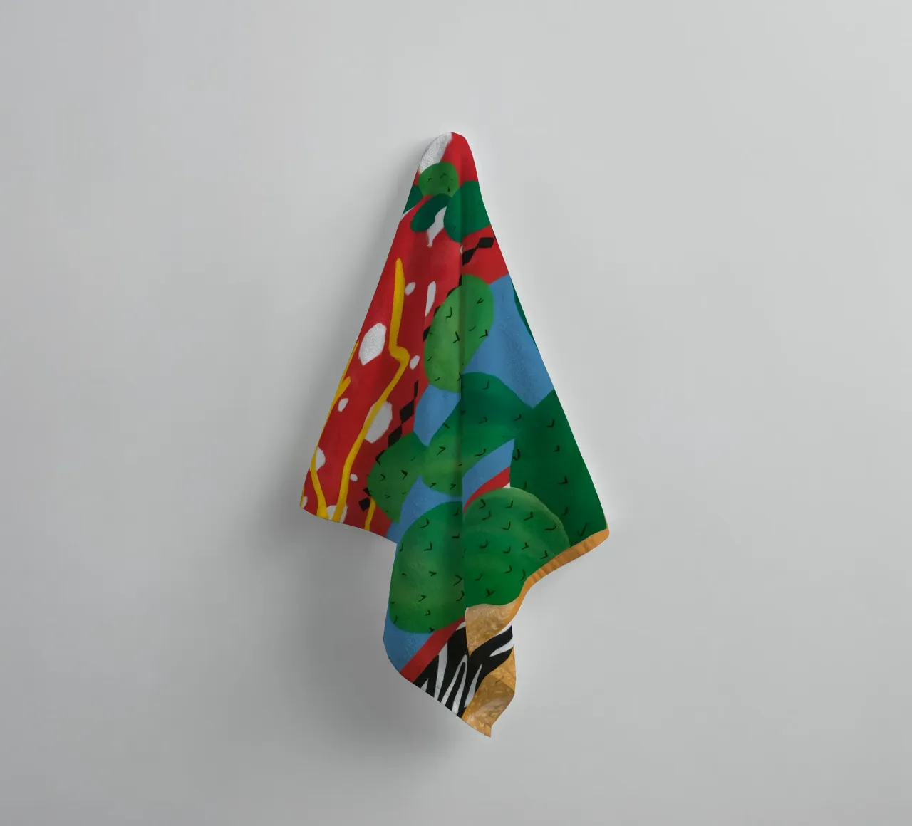 Ruby Cactus Carnival towel by Dawn Light