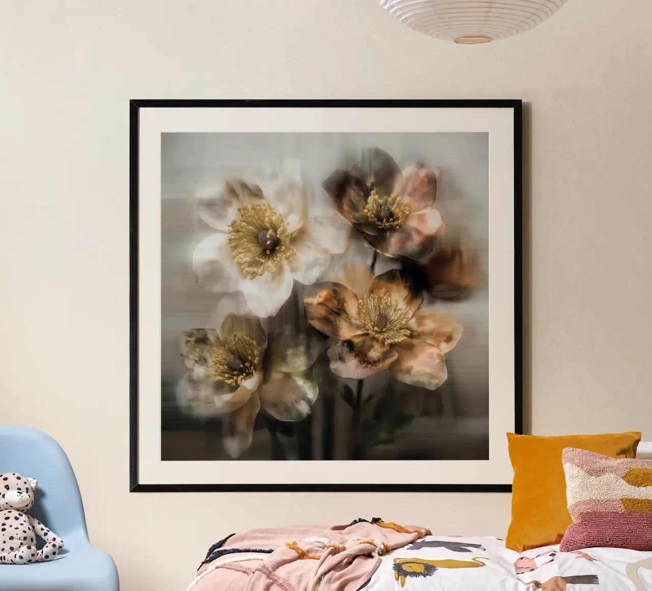 Fiori classici poster con telaio in legno da Imagine