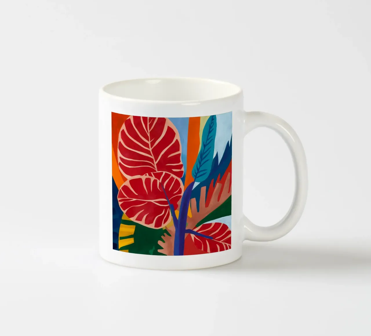 Astrazione di foglie scarlatte tazza in ceramica da Dawn Light