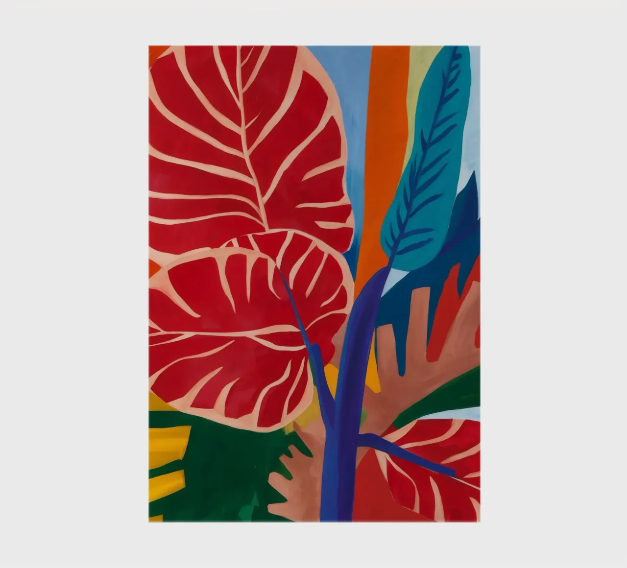 Scharlachrot Blatt Abstraktion Notizbuch von Dawn Light