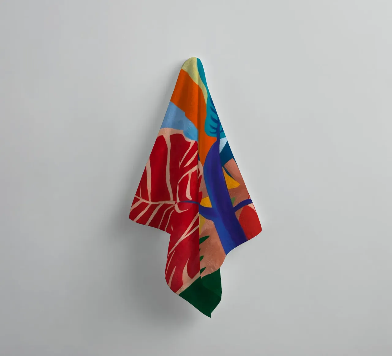 Scarlet Leaf Abstraction towel by Dawn Light