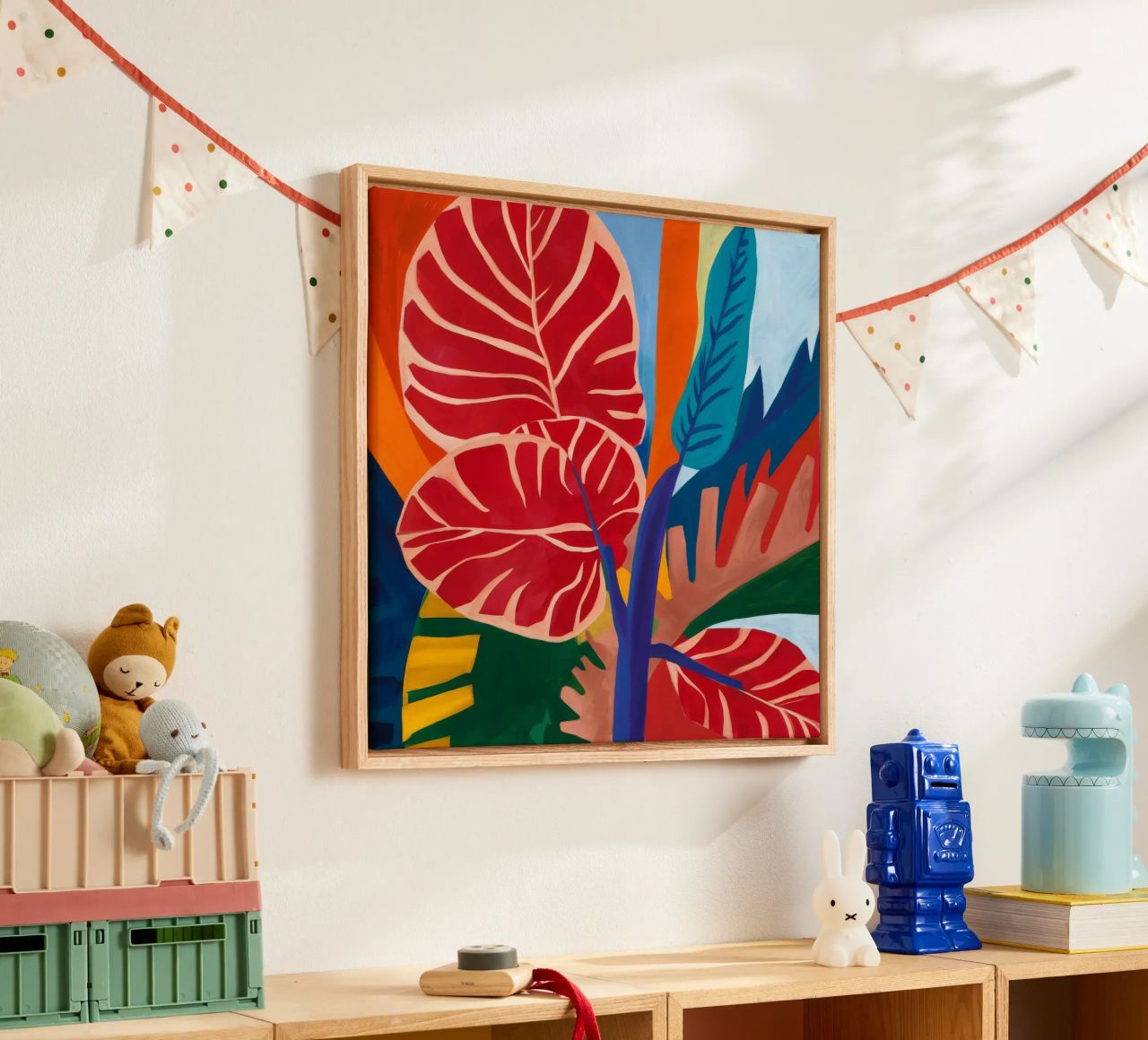 Scarlet Leaf Abstraction canvas by Dawn Light