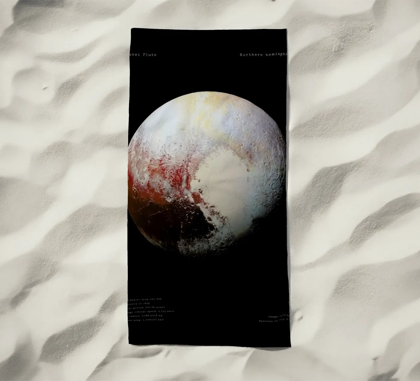 Pluto, NASA beach towel by Vintage by JUNIQE