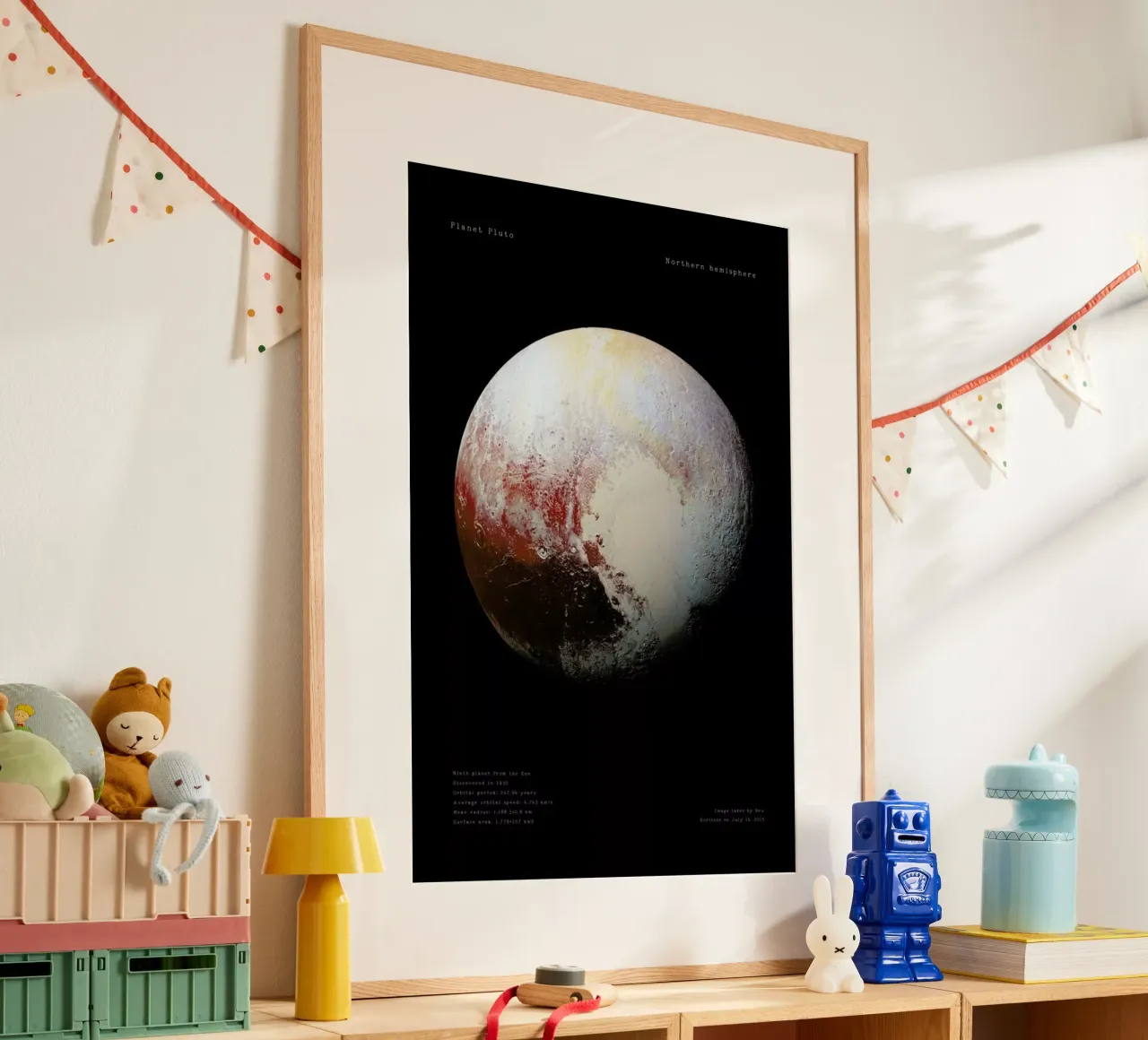 Pluto, NASA poster con telaio in alluminio da Vintage by JUNIQE