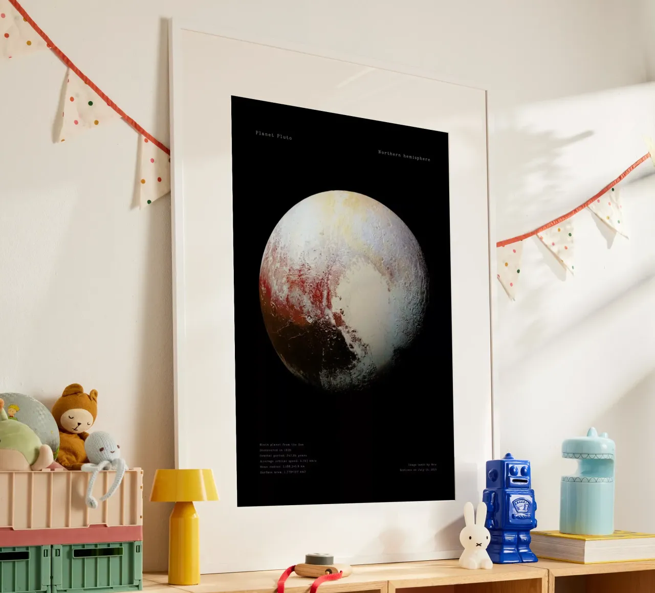 Pluto, NASA poster con telaio in alluminio da Vintage by JUNIQE