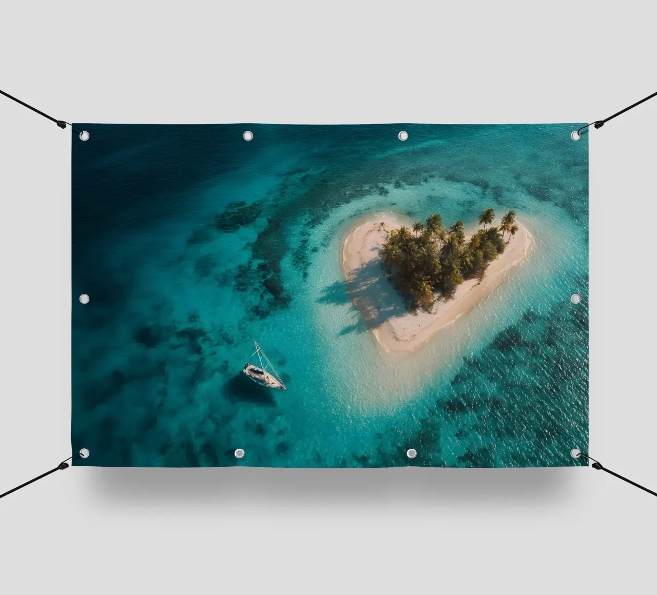 Un cuore per i mari del sud telo in pvc da M-Ulrich-Digital Art