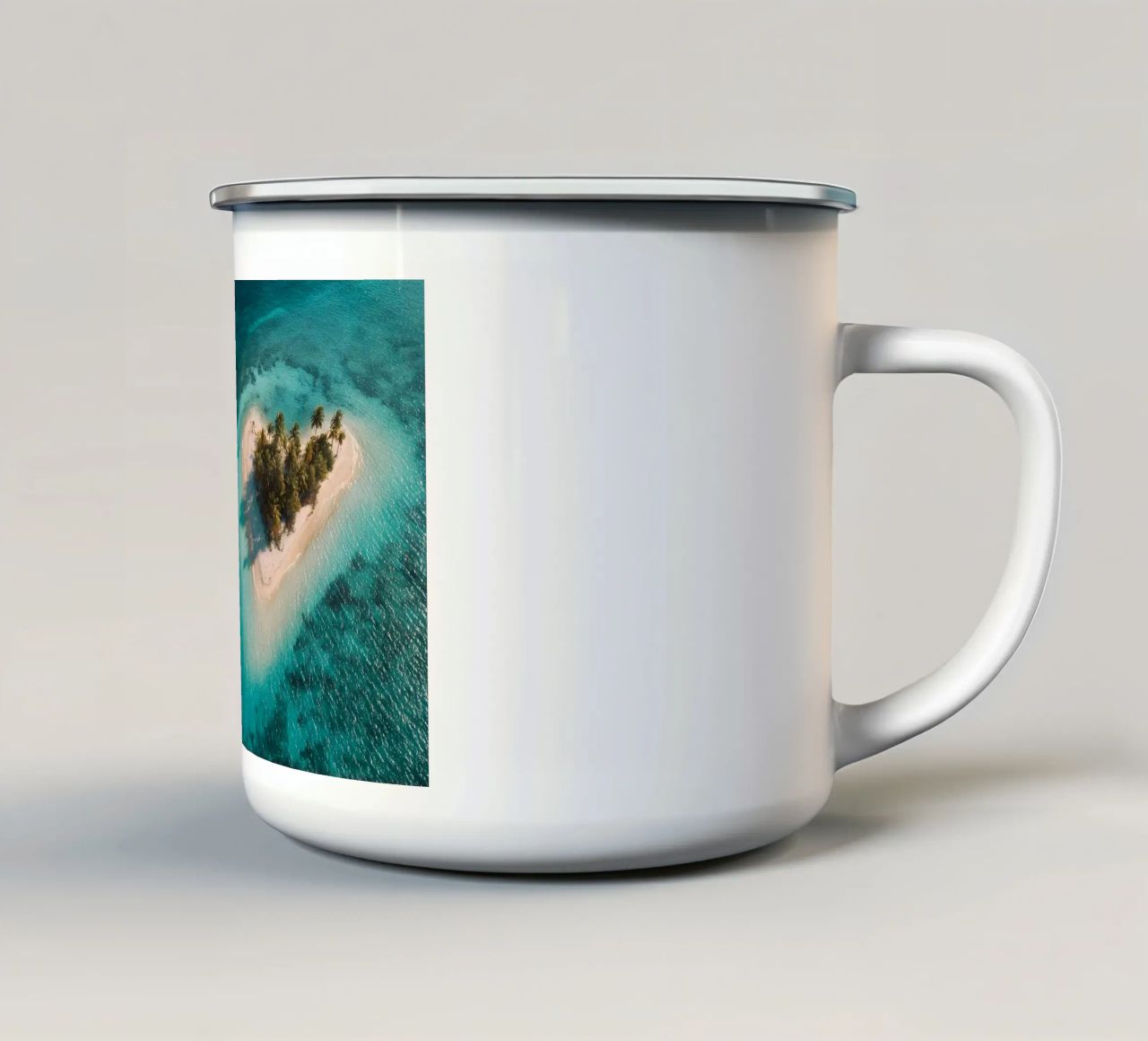 Un cuore per i mari del sud tazza in smalto da M-Ulrich-Digital Art