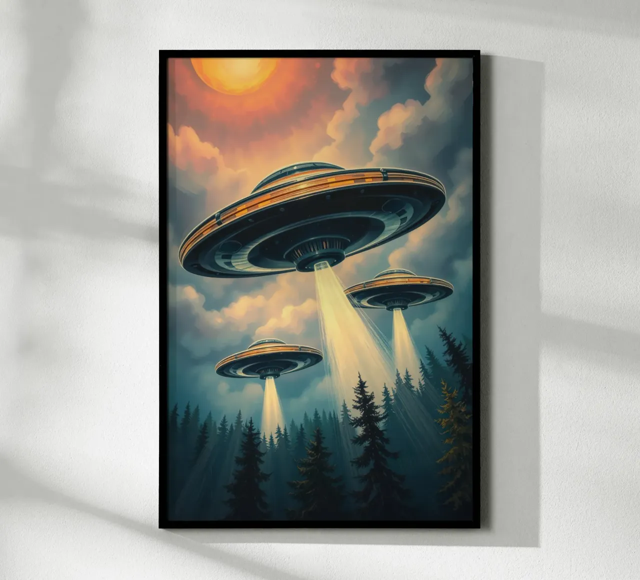 UFO poster met aluminium frame van Not from this planet