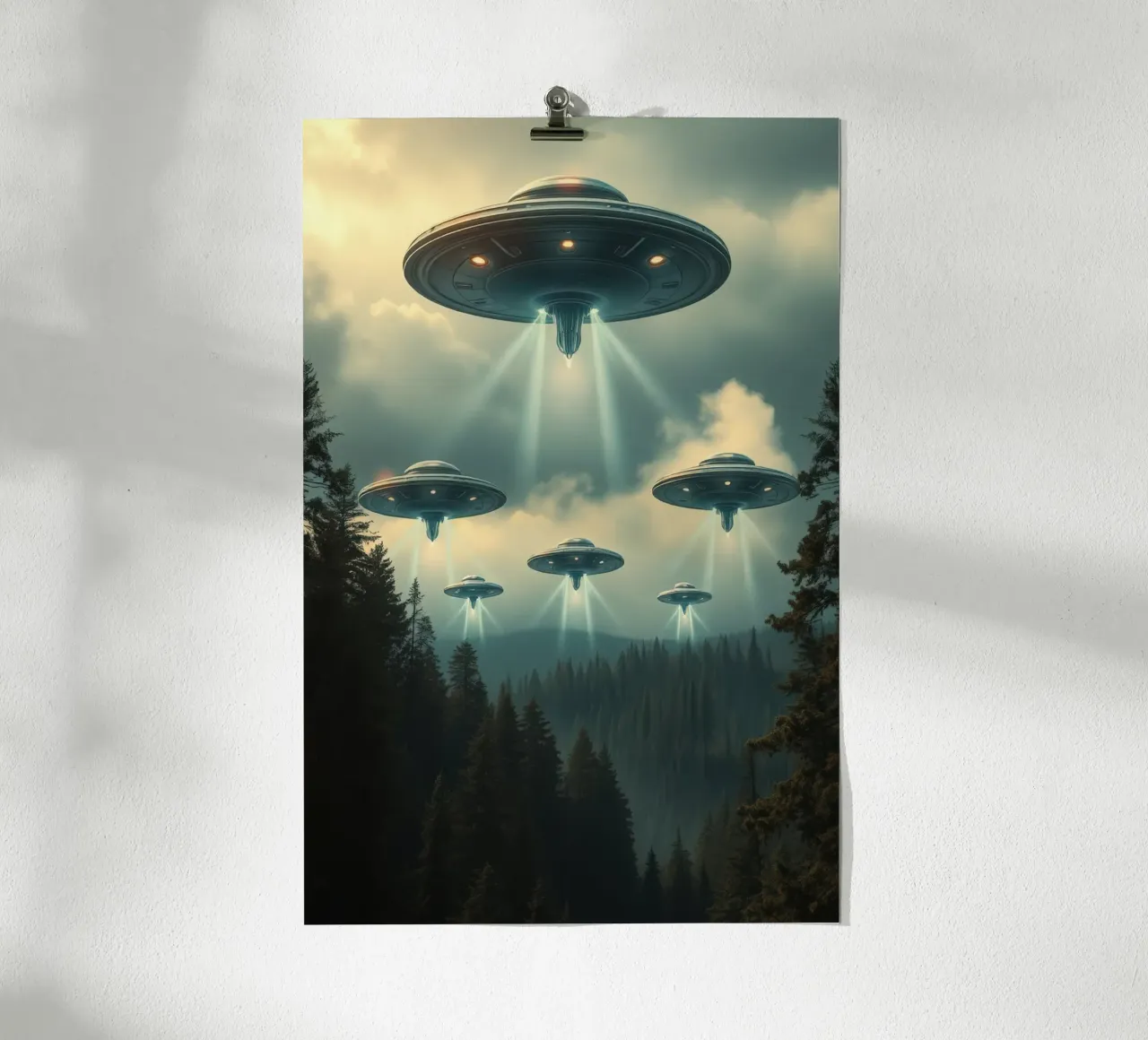 UFO poster con telaio in alluminio da Not from this planet