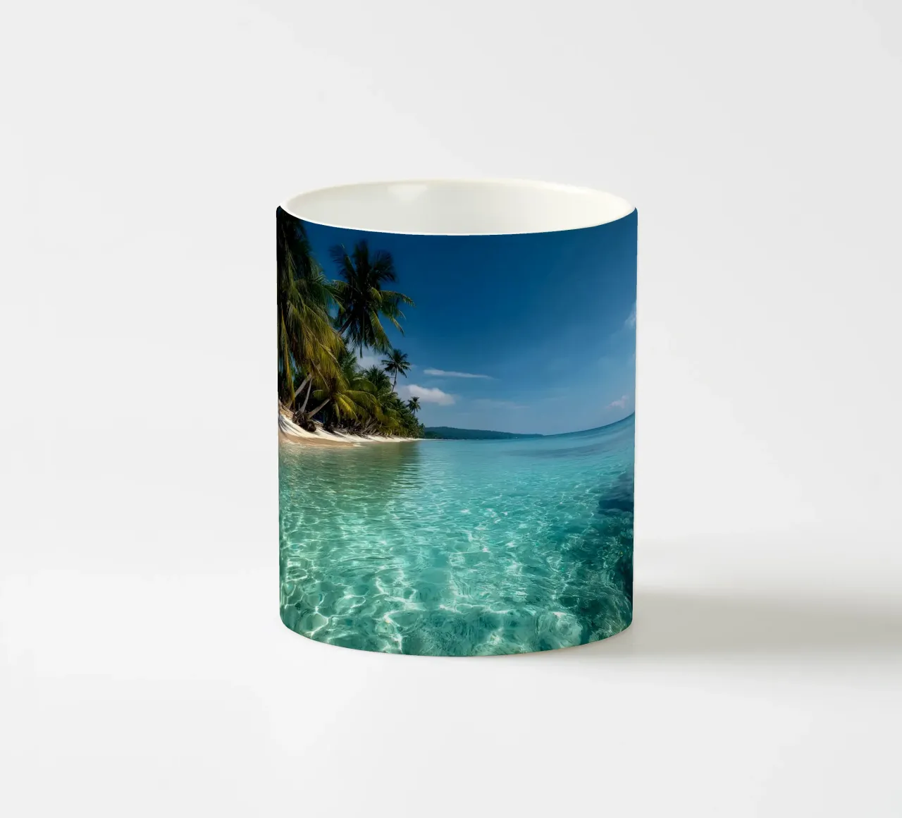 Paradiso sotto le palme tazza in ceramica da M-Ulrich-Digital Art
