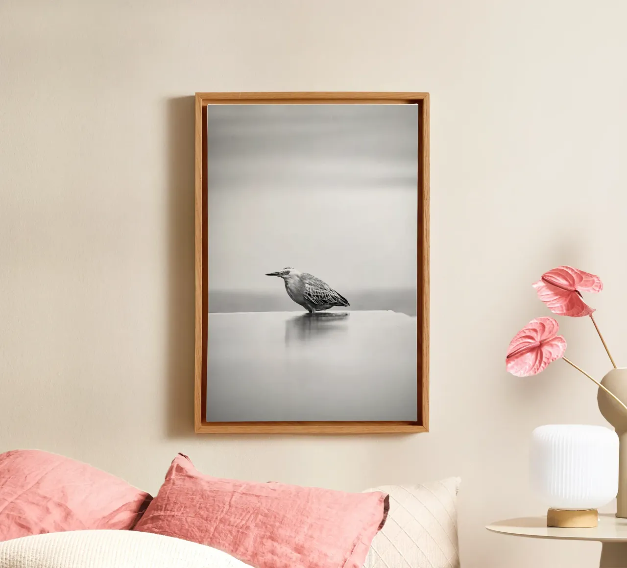 Minimaal zwart canvas met Baklijst van PhotoVibe Decor
