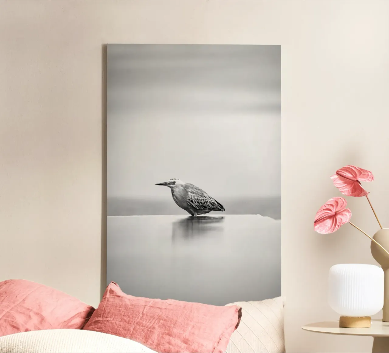 Minimaal zwart canvas met Baklijst van PhotoVibe Decor
