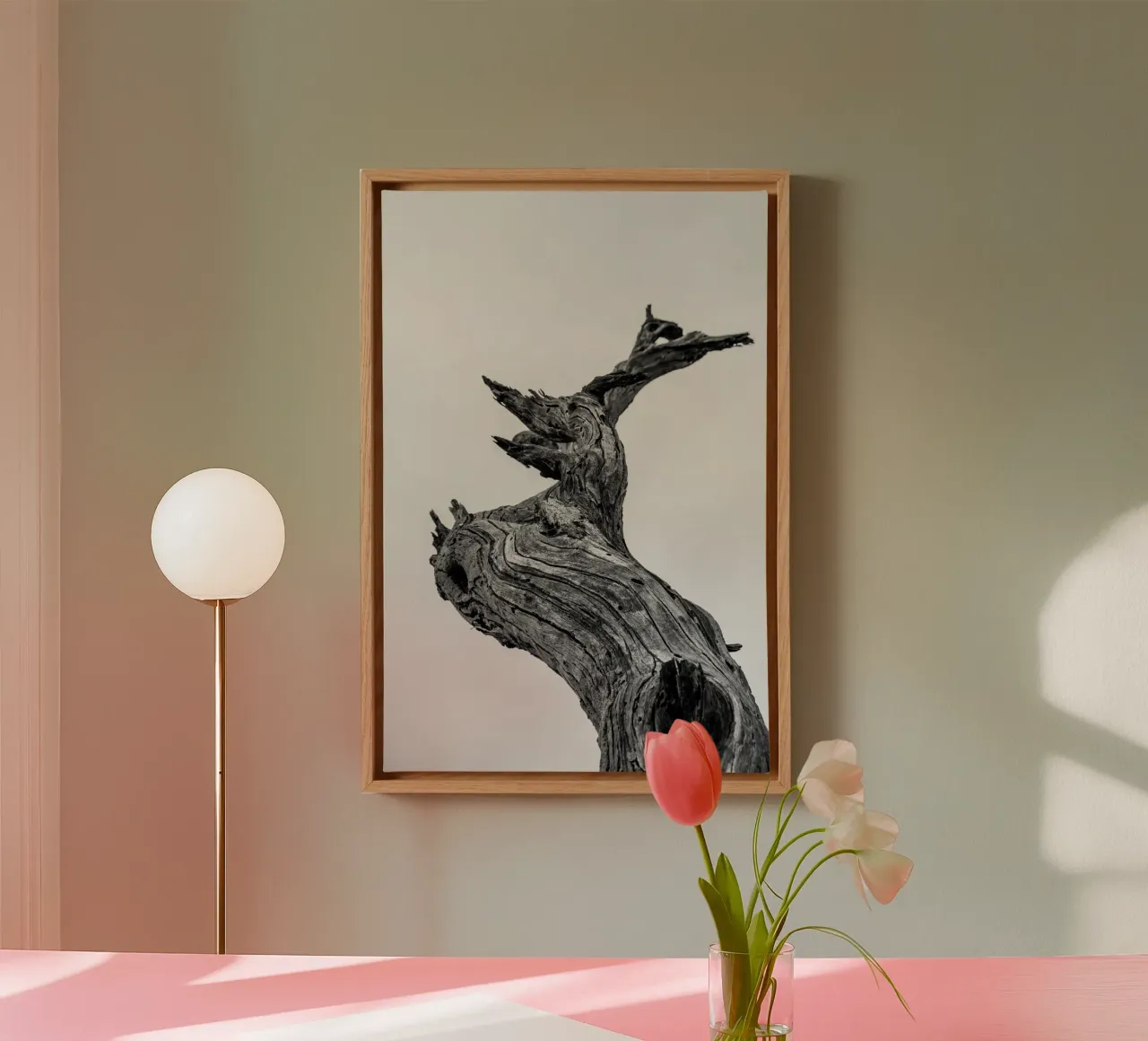 Minimaal zwart canvas met Baklijst van PhotoVibe Decor
