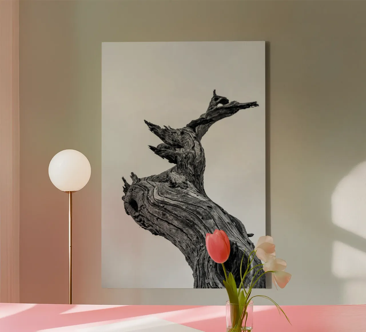 Minimaal zwart canvas met Baklijst van PhotoVibe Decor