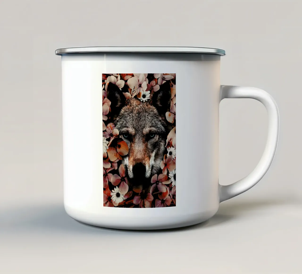 Wolf tazza in smalto da Wouter Rikken