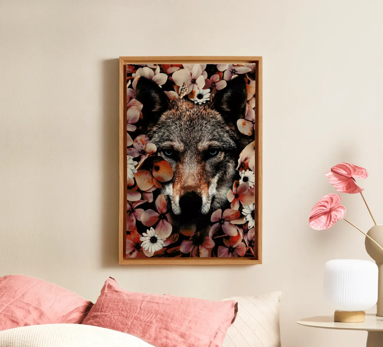 Wolf canvas van Wouter Rikken