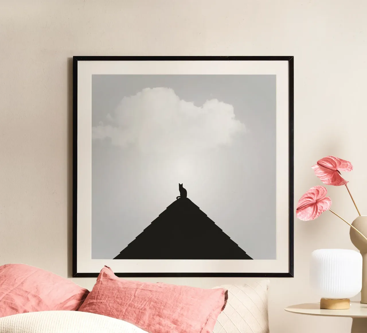 Nero minimale poster con telaio in plastica da PhotoVibe Decor