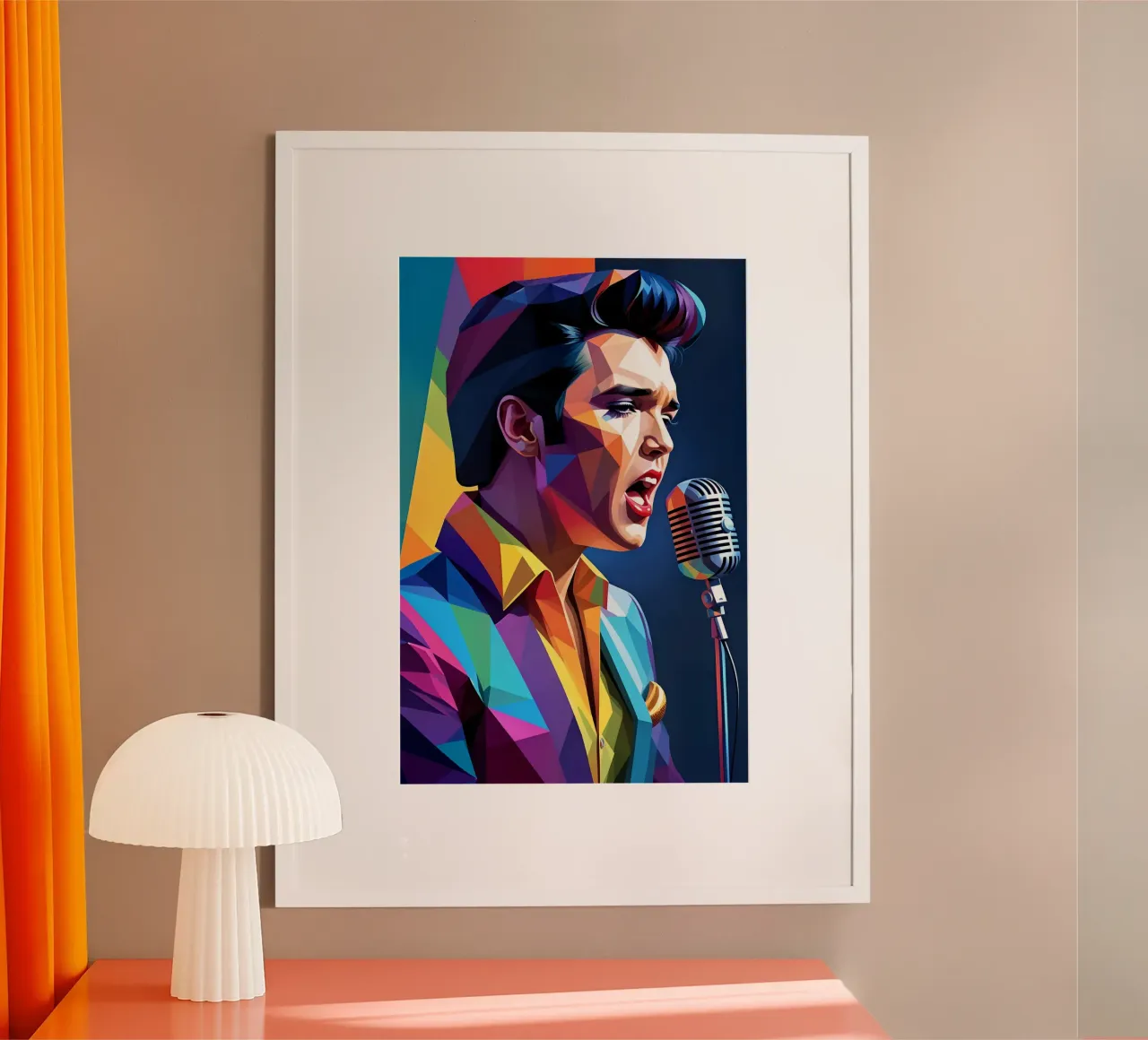 Elvis che canta poster con telaio in plastica da BONANZA
