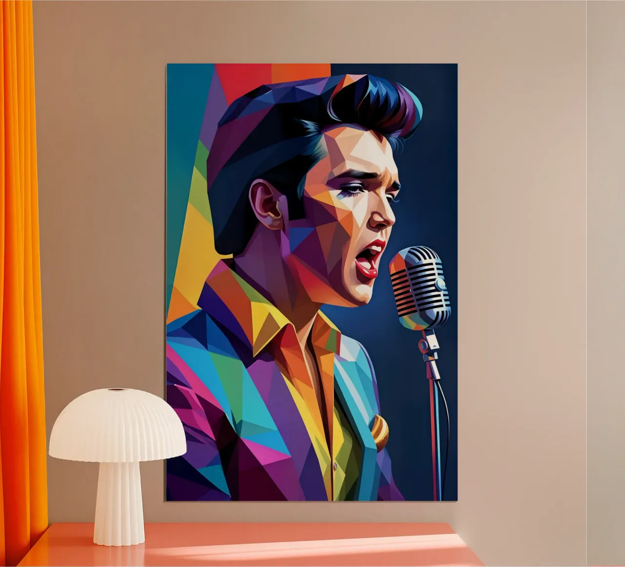 Elvis che canta poster con telaio in plastica da BONANZA