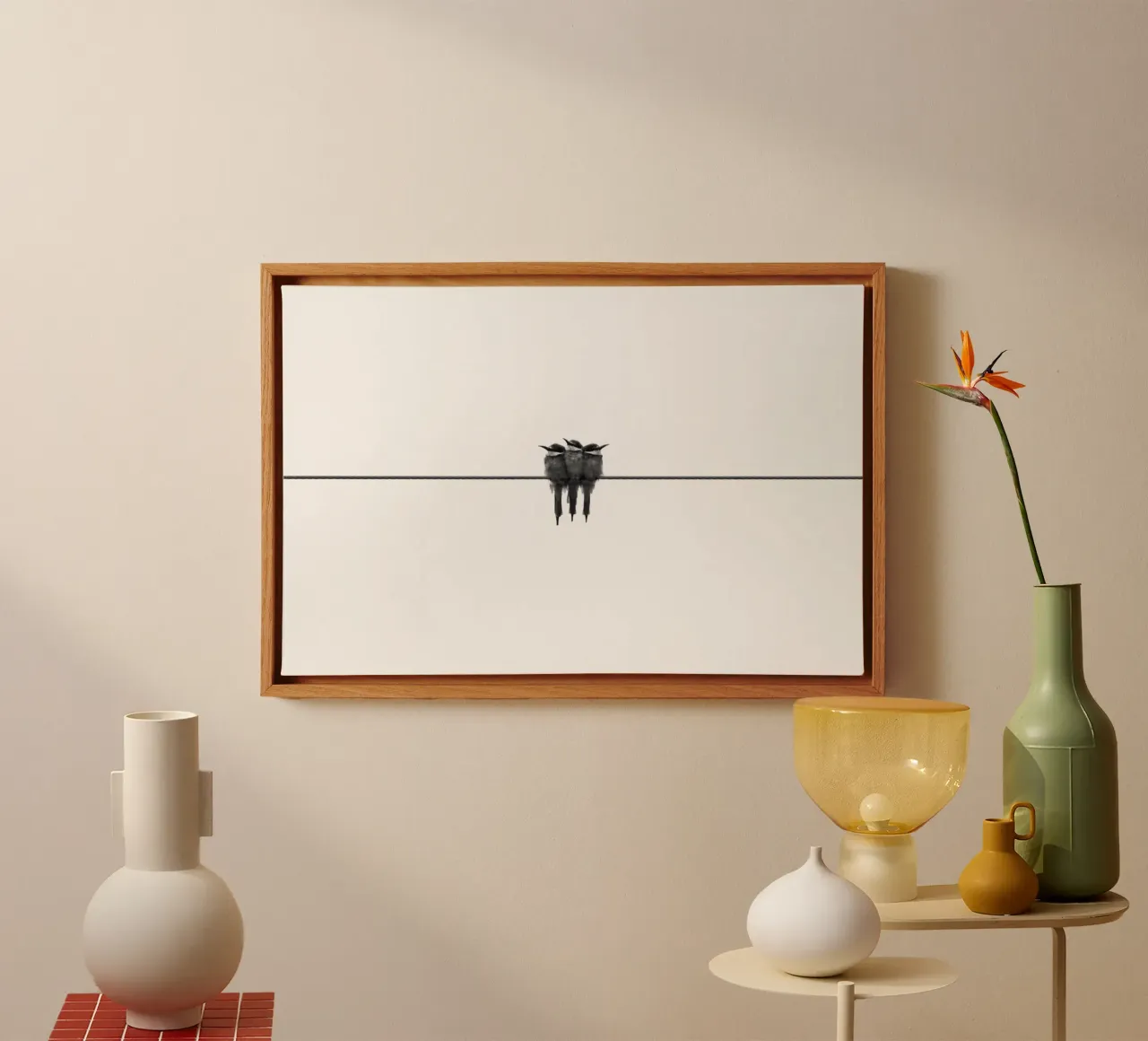 Minimal Schwarz Leinwand mit Schattenfugenrahmen von PhotoVibe Decor