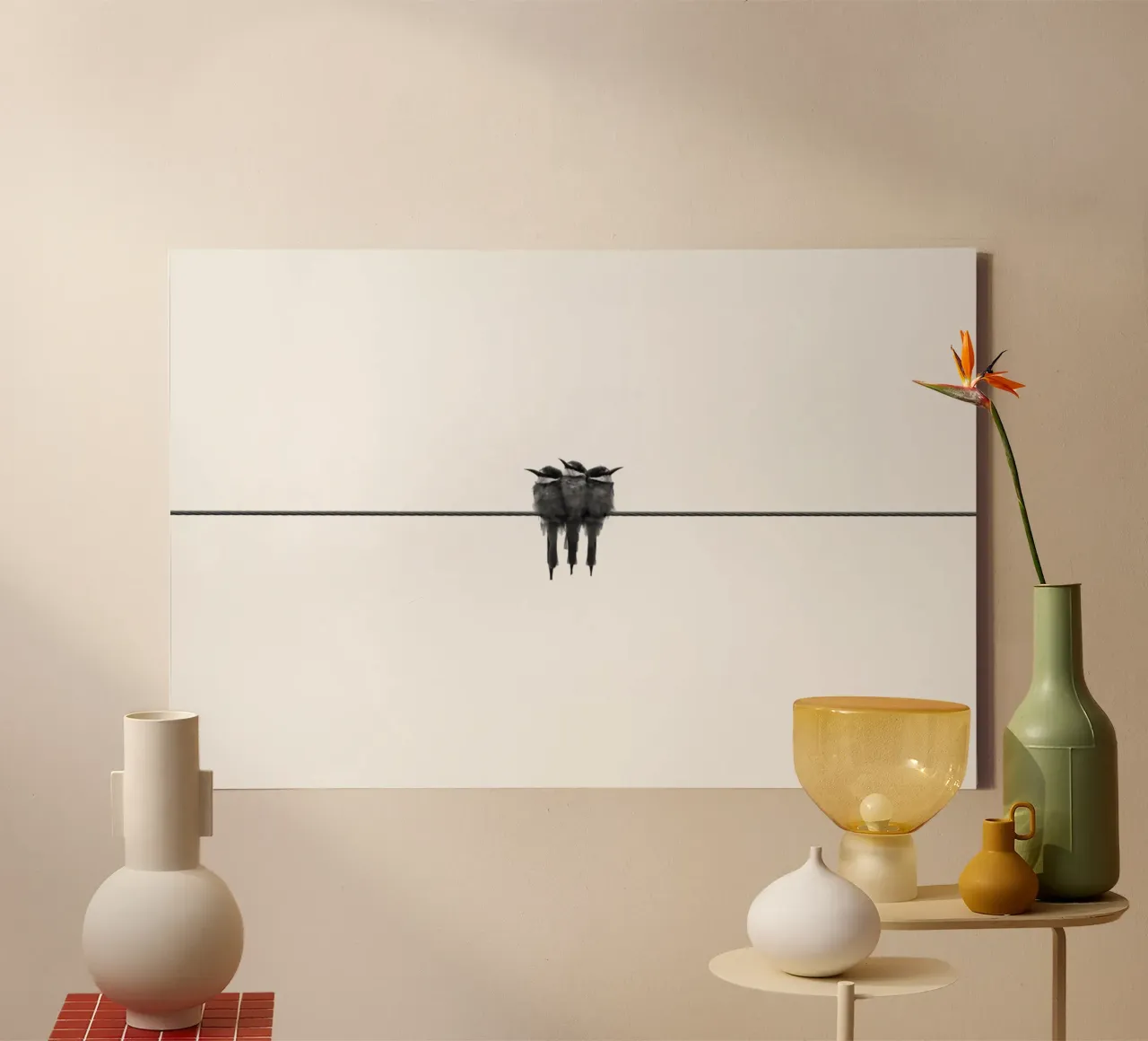 Minimal Schwarz Leinwand mit Schattenfugenrahmen von PhotoVibe Decor