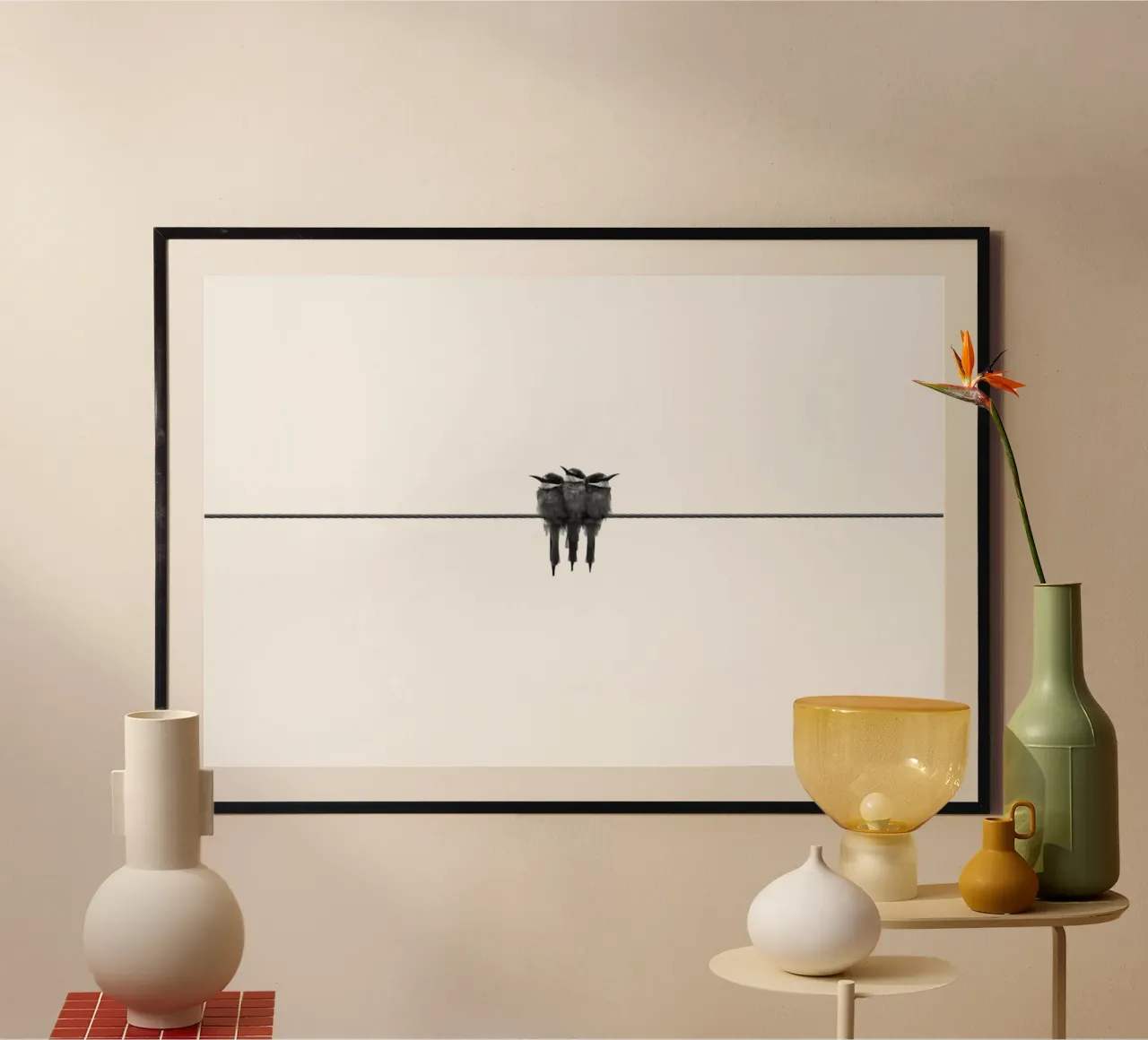 Nero minimale poster con telaio in alluminio da PhotoVibe Decor